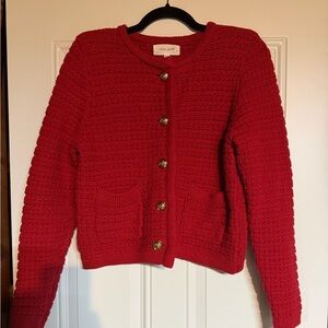 Dear John Cherry Red Cardigan